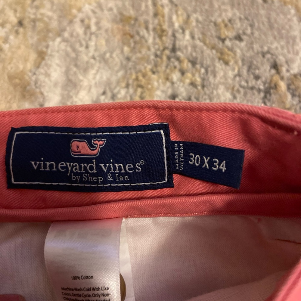 Vineyard Vines Pants Mens 30x34 Pink Chino Cotton Straight Leg Casual Flat Front - Picture 4 of 9